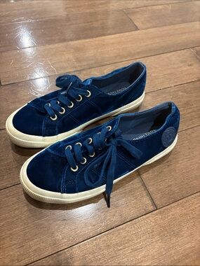 superga Navy Velvet Low-Top Sneakers - Navy